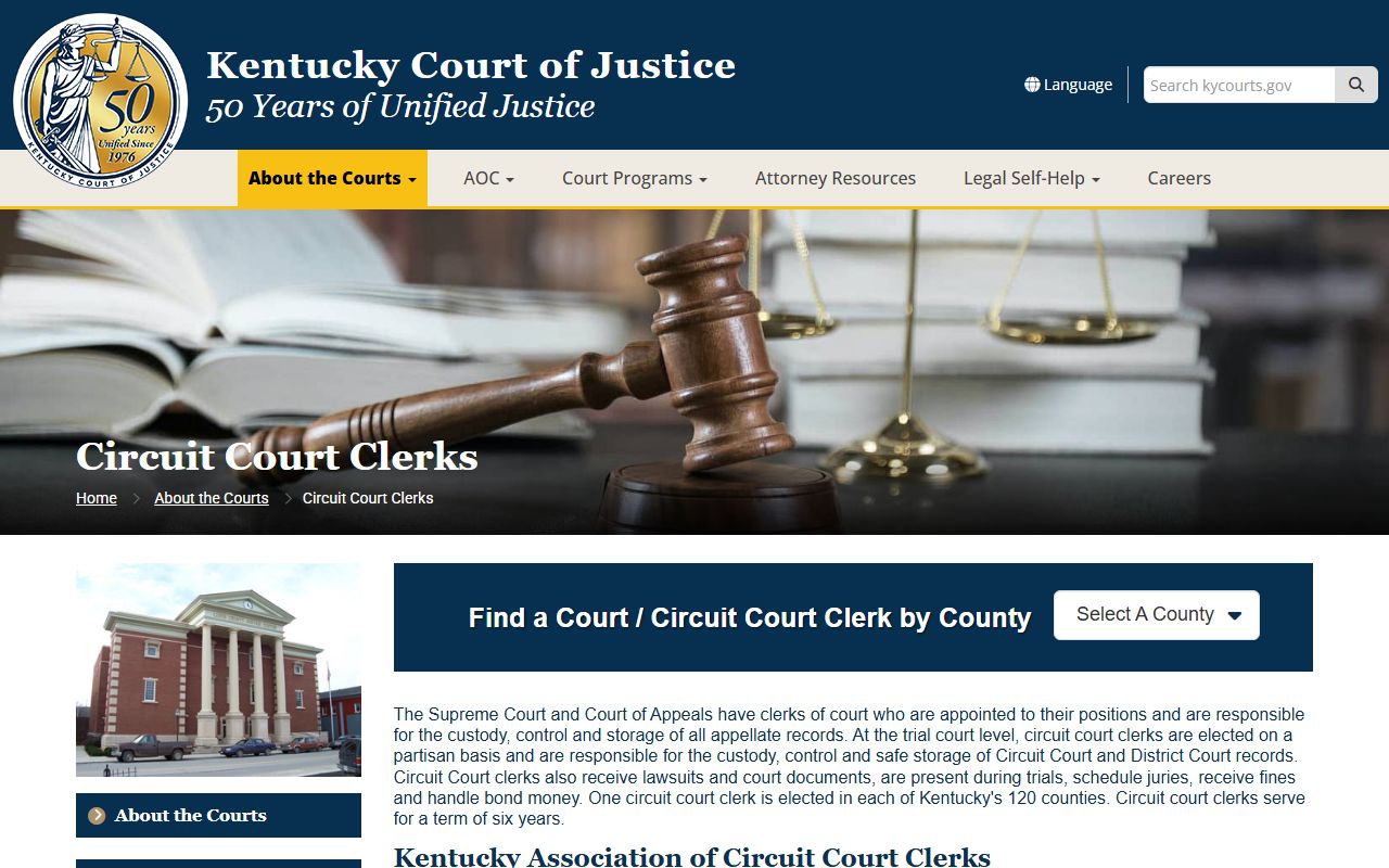 Clay County Circuit Court Clerk records information from Kentucky Court of Justice