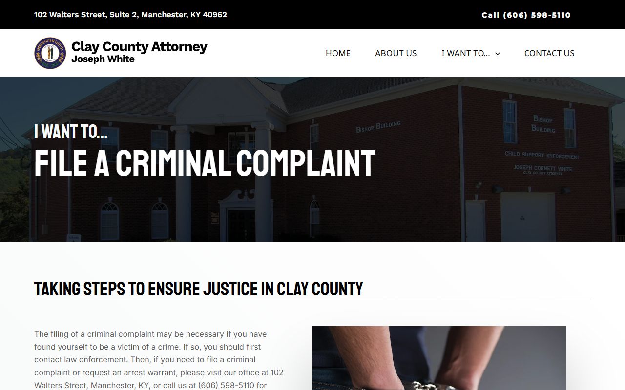 Clay County arrest records County Attorney criminal complaint process