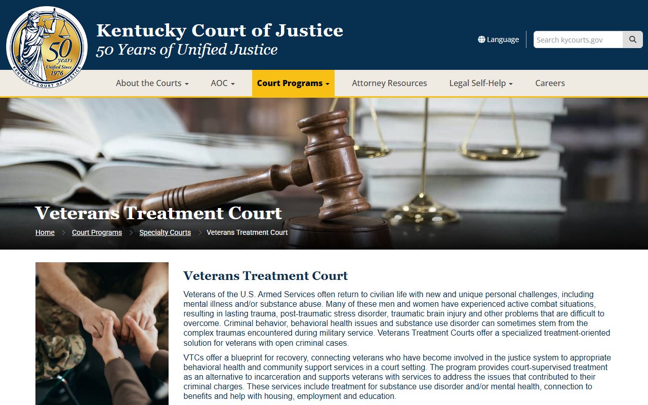Clay County Circuit Court Veterans Treatment Court referral context