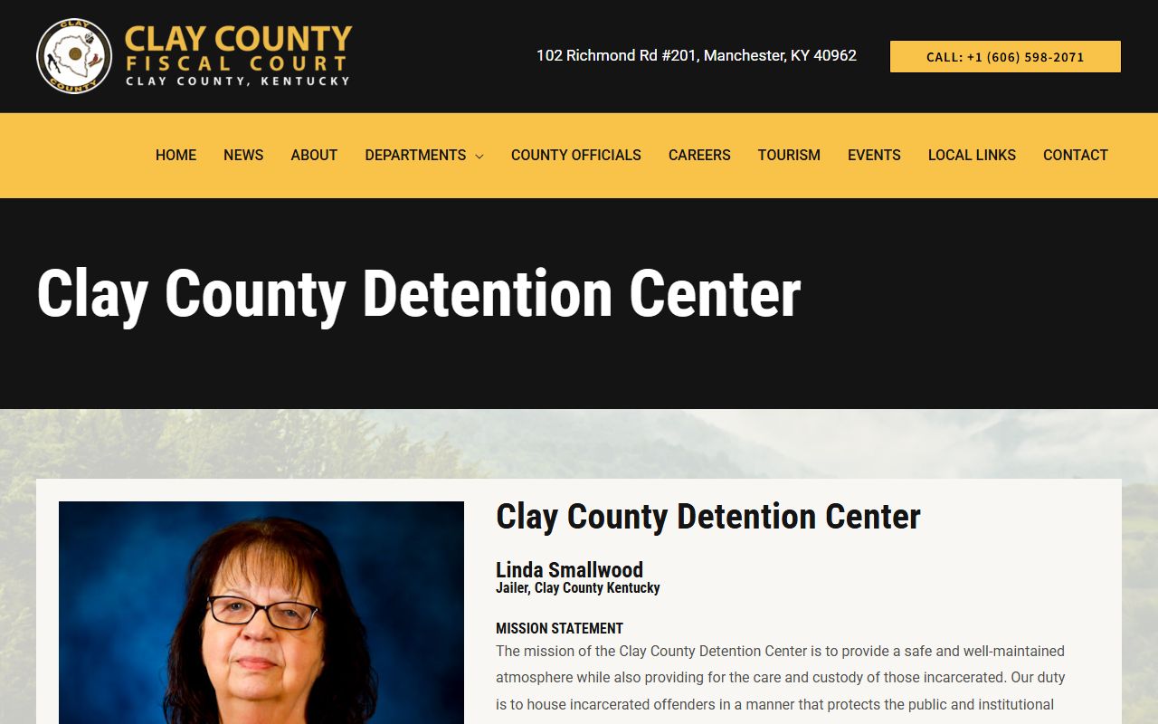 Clay County inmate records from the official Clay County Detention Center page