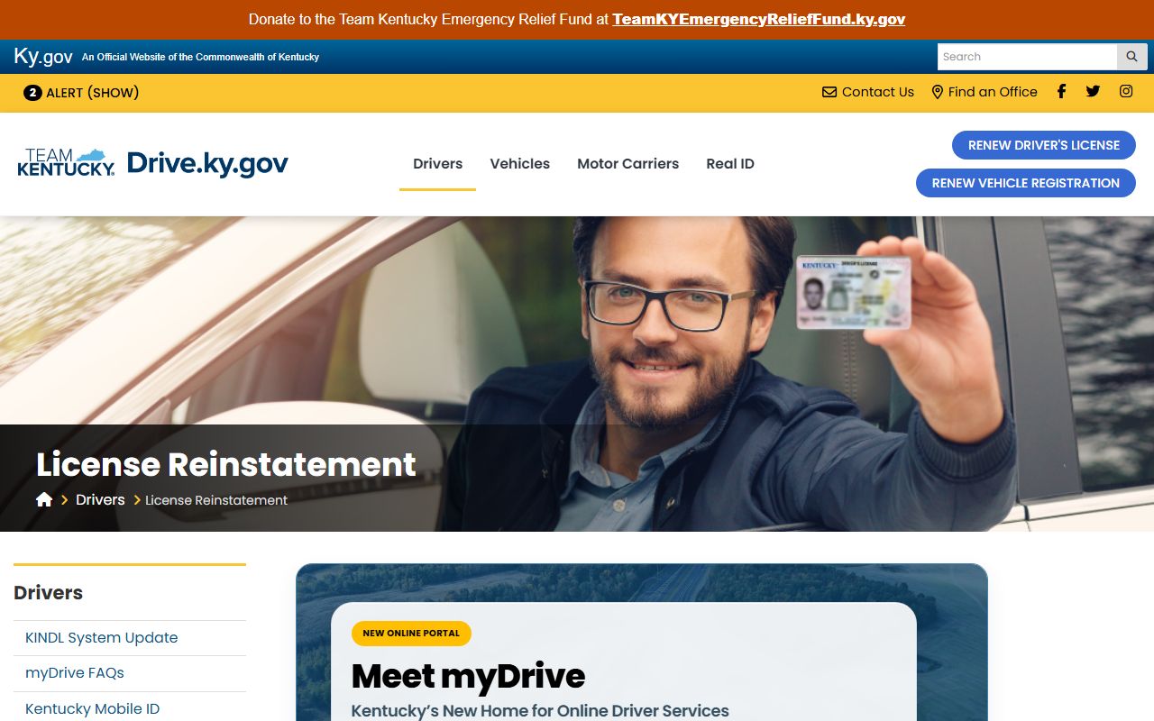 Clay County traffic record reinstatement information from KYTC