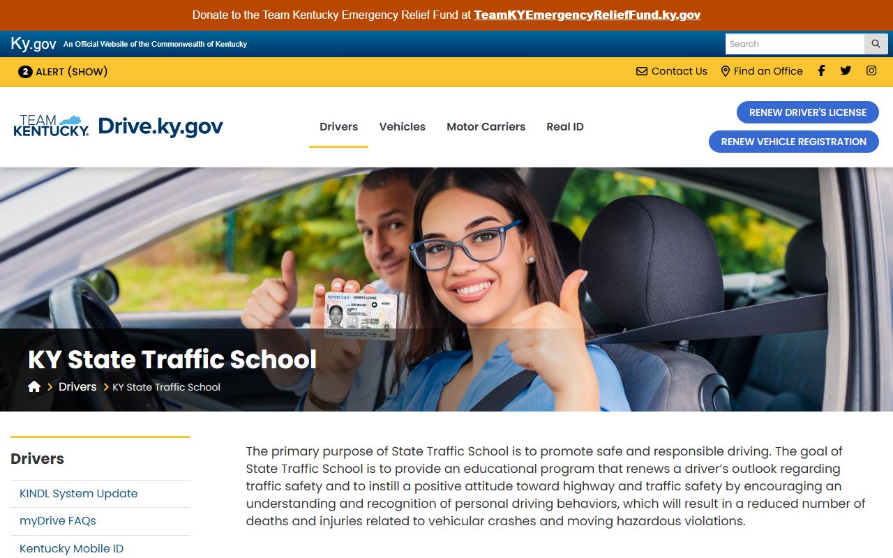 Clay County traffic court records and Kentucky State Traffic School rules